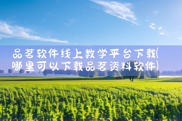 品茗软件线上教学平台下载