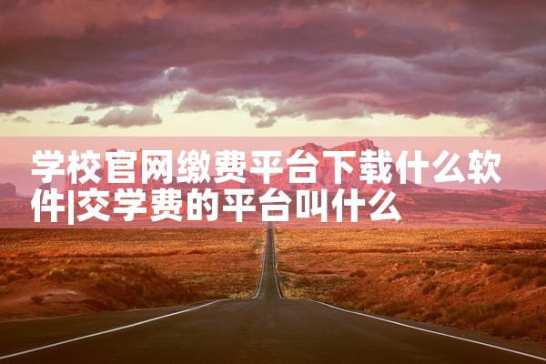 学校官网缴费平台下载什么软件